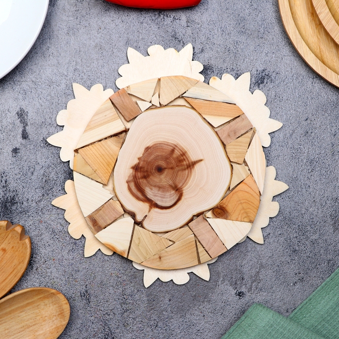 Подставка под горячее Подставка под горячее "Цветочный горшок", D=20 см, можжевельник