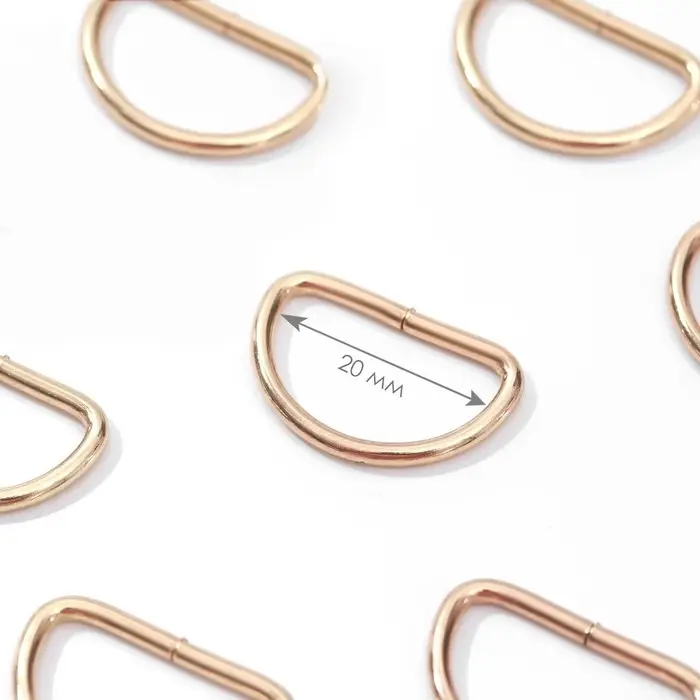 Полукольца для сумок, d=20 мм, толщина - 2 мм, 10 шт., цвет золотой Полукольца для сумок, d=20 мм, толщина - 2 мм, 10 шт., цвет золотой