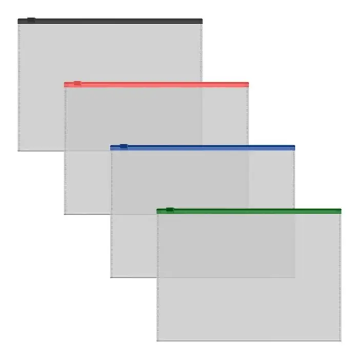 Папка-конверт на ZIP-молнии А5+, 140 мкм, ErichKrause Папка-конверт на ZIP-молнии А5+, 140 мкм, ErichKrause "Fizzy Clear", прозрачная, с цветной молнией, микс