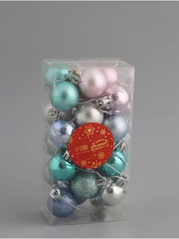 Ёлочные игрушки &laquo;Шарм&raquo;, шары новогодние, d=2.6 см, набор 25 шт., МИКС