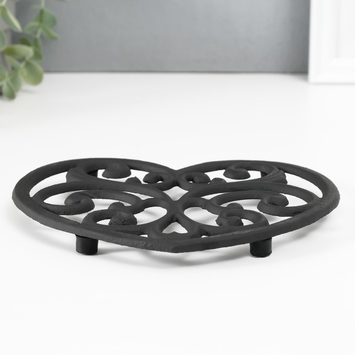 Сувенир чугун подставка Сувенир чугун подставка"Ажурное сердце" 16х17х1,5 см