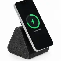 Колонка с зарядной станцией, 3 A, 15 Вт, беспроводная зарядка, кабель USB-Type-C, чёрная
