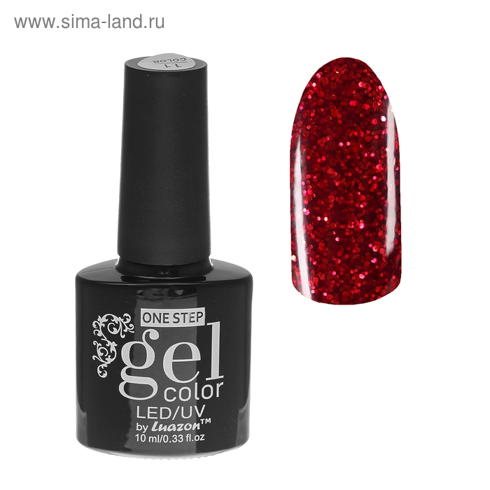 Гель-лак для ногтей, 216-187-37, однофазный, LED/UV, 10мл, цвет 216-187-37 красный с блёстками Гель-лак для ногтей, 216-187-37, однофазный, LED/UV, 10мл, цвет 216-187-37 красный с блёстками