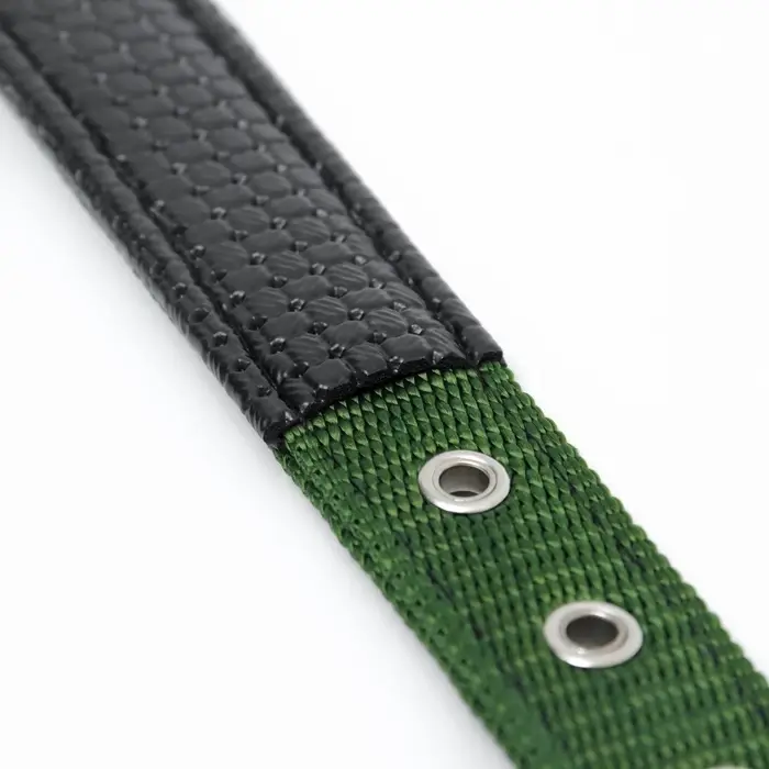 Ошейник &laquo;Комфорт&raquo; комбинированный (полиэстер, искусственная кожа), 55&times;2.5 см, ОШ 40-50 см, зелёный