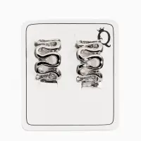 Серьги клипсы для ушей QF &laquo;Змейка&raquo;, цвет серебро