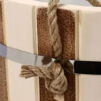 Ведро из липы, 15л,  пластиковая вставка, ручка-веревка "Термо"