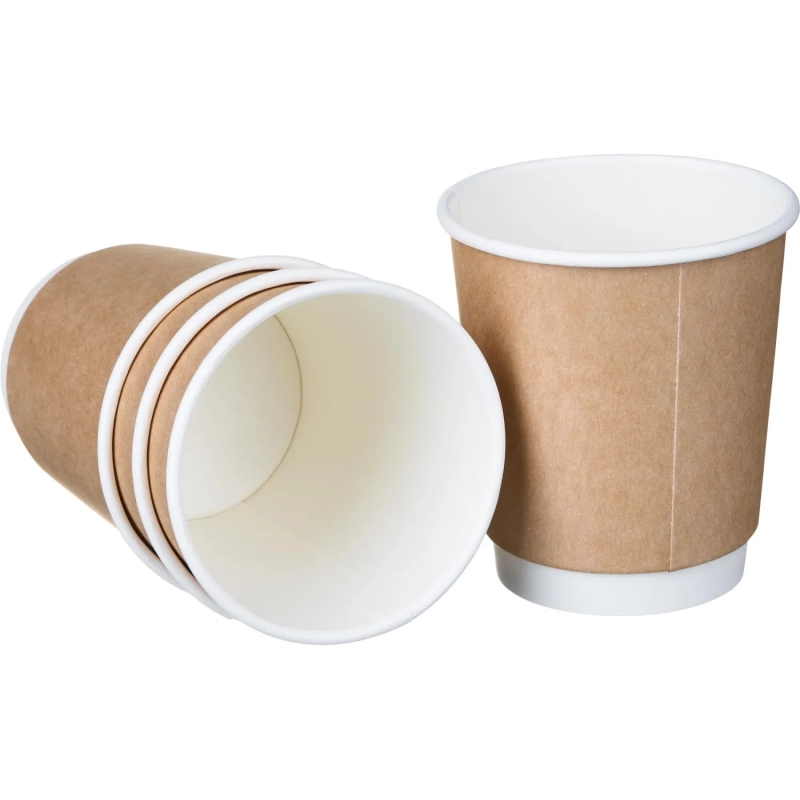 Стакан одноразовый бум двухслойный d-80мм 250мл коричневый (500шт/кор)