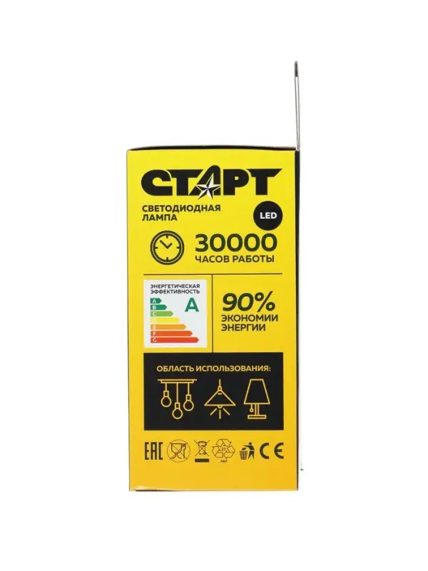 Лампа светодиодная СТАРТ, 25 Вт, Е27, А60, 2700К, 2000 Лм, свечение тёплое белое