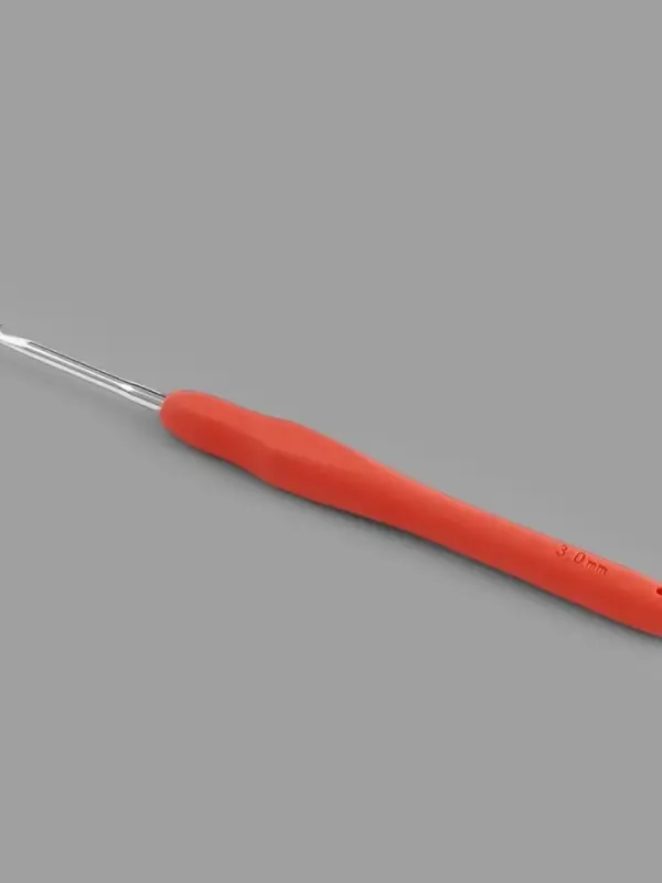 Крючок для вязания, с силиконовой ручкой, d=3 мм, 14 см