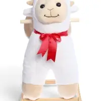 Качалка "Овечка", со спинкой, цвет белый