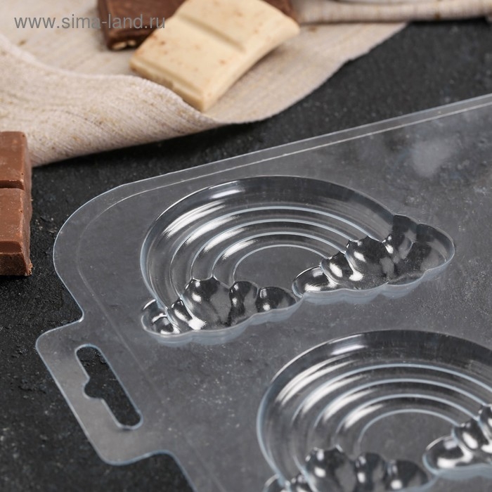 Форма для шоколада и конфет «4 Радуги», пластик, прозрачная