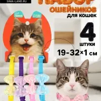 Набор ошейников для кошек &laquo;Пижон. Маскарад&raquo;, 19-32&times;1 см, 4 шт.