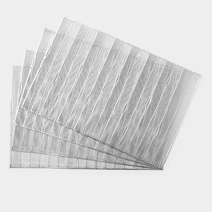 Салфетки сервировочные на стол Доляна &laquo;Триумф&raquo;, 45&times;30 см, 4 шт., серебряные