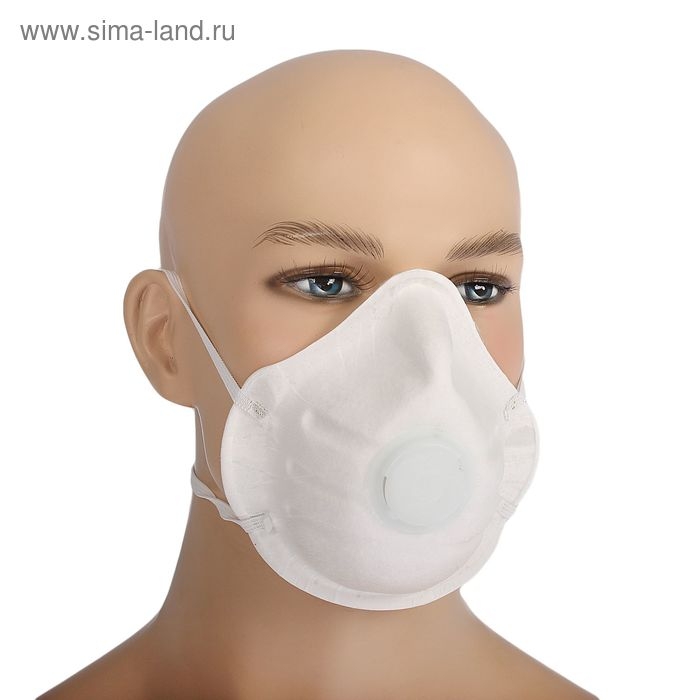 Полумаска фильтрующая формованная с клапаном FFP1 в индивидуальной упаковке Полумаска фильтрующая формованная с клапаном FFP1 в индивидуальной упаковке