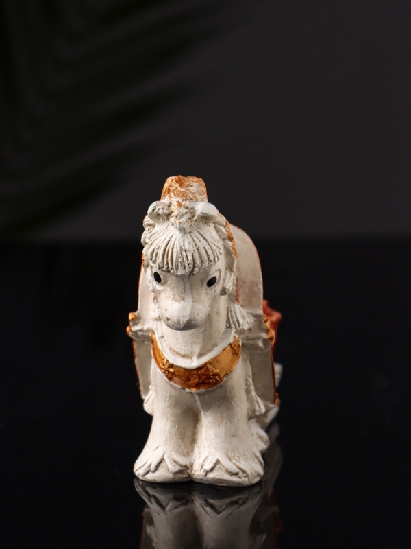 Фигура "Лошадка с телегой подарков" 12х9х5 см, бежевый