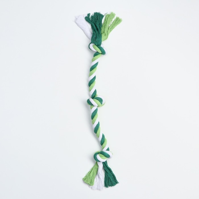 Игрушка тренировочная канатная Игрушка тренировочная канатная "3 узла", до 45 см, до 115 г, микс цветов