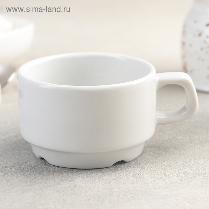 Чашка фарфорвая «Белая», 170 мл, d=8,3 см, штабелируемая Чашка фарфорвая «Белая», 170 мл, d=8,3 см, штабелируемая