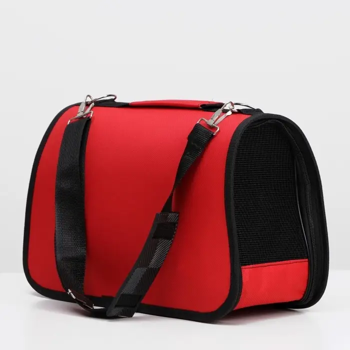 Сумка - переноска для животных &laquo;Весёлый жук&raquo;, размер M, 45&times;21&times;27 см, красная