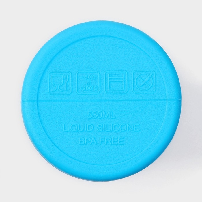 Бутылка для воды складная Доляна «Стоун», силикон, 530 мл, 7×21 см, цвет голубой Бутылка для воды складная Доляна «Стоун», силикон, 530 мл, 7×21 см, цвет голубой