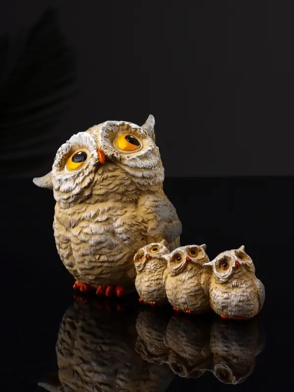 Фигура Фигура "Сова и три совёнка" 8.3х12.5х6.5 см