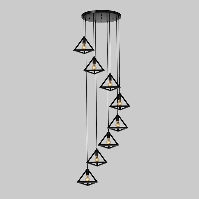 Светильник-каскад Светильник-каскад "Треугольник" 8хЕ27 40Вт черный 60х60х290 см