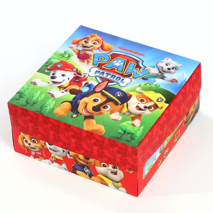Подарочная коробка складная с 3Д, Щенячий патруль, 15х15х7 см Подарочная коробка складная с 3Д, Щенячий патруль, 15х15х7 см