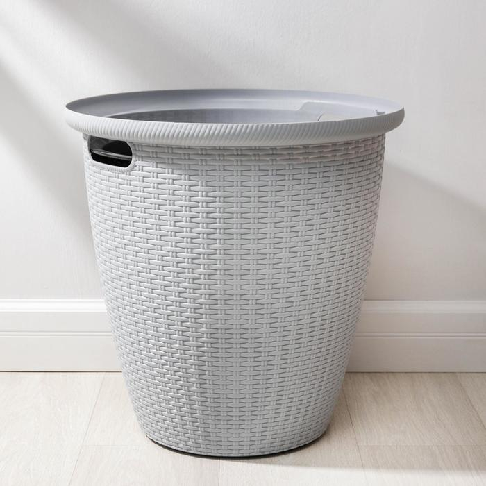 Кашпо для цветов со вставкой Rattan, 50 л (27 л), цвет МИКС Кашпо для цветов со вставкой Rattan, 50 л (27 л), цвет МИКС