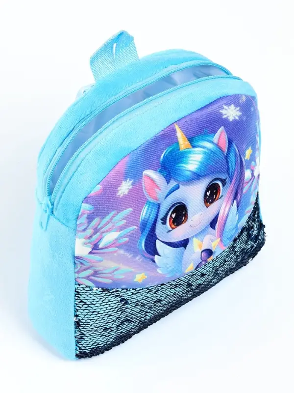 Рюкзак детский с пайетками «Единорог и звездочка» 23×28 см