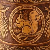 Туес с кантами "Лесная красавица" D10смхH(с хватком)17см, береста