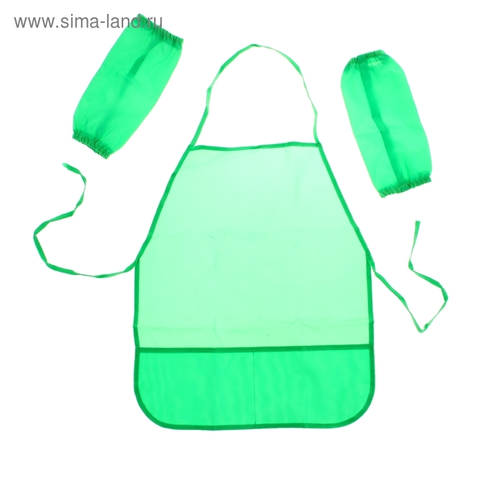 Фартук для труда + нарукавники, 490 х 395/250 х 160 мм, размер S (рост 116-146), Calligrata, Фартук для труда + нарукавники, 490 х 395/250 х 160 мм, размер S (рост 116-146), Calligrata, "Стандарт", зелёный