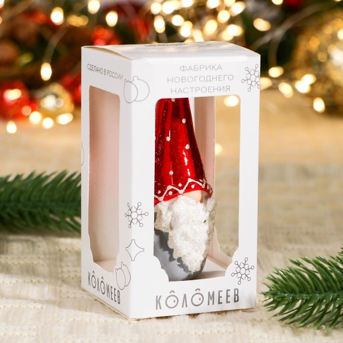 Ёлочное украшение Ёлочное украшение "Веселый бородач 1", в подарочной упаковке h-10см МИКС