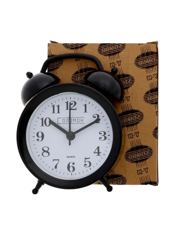 Часы - будильник настольные &laquo;Соломон&raquo;, дискретный ход, 9.8&times;12 см, от батареек АА