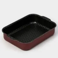 Противень &laquo;Хозяюшка&raquo;, 19&times;25 см, h=6 см, антипригарное покрытие, бордовый