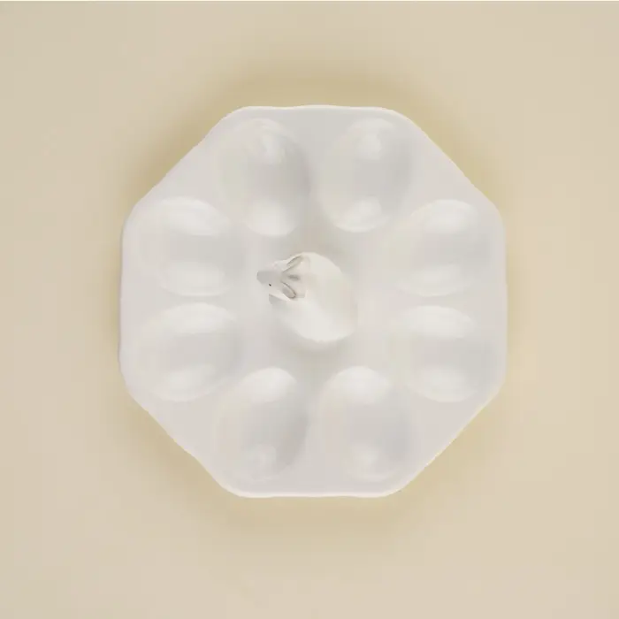 Подставка для яиц SL Home &laquo;Пасхальные кролики&raquo;, 19&times;9 см, 8 ячеек, доломит, белая