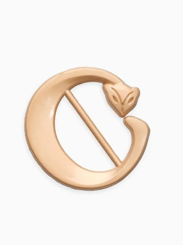 Пряжка для платка &laquo;Лисичка&raquo;, с хвостиком, цвет матовое золото