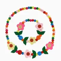 Набор детских украшений Выбражулька &laquo;Цветочное настроение&raquo;, 2 предмета: бусы, браслет d=6 см МИКС