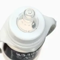 Бутылочка для кормления M&B &laquo;Люблю молоко&raquo;, классическое горло, с ручками, от 0 мес., 150 мл., чёрный