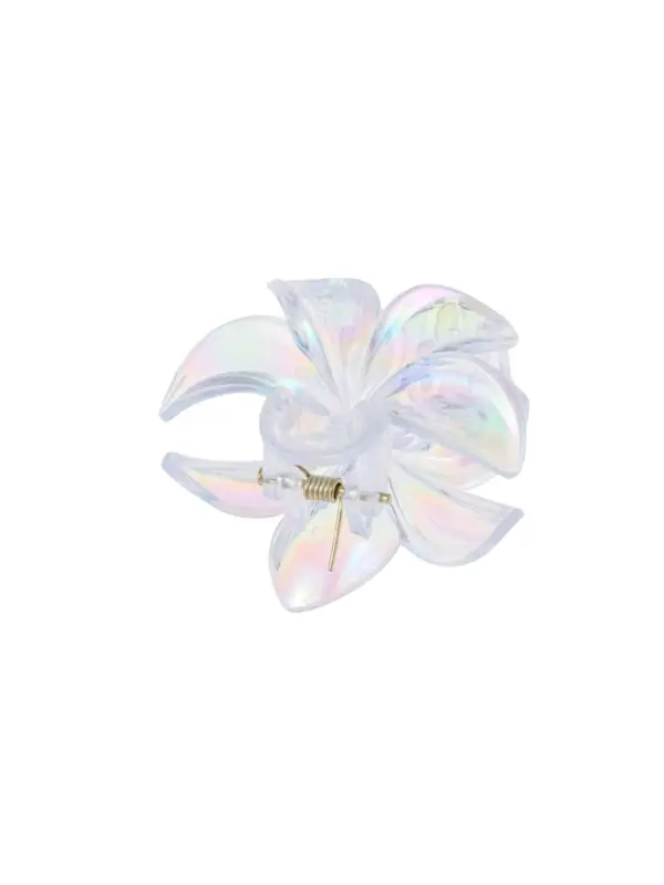 Краб для волос "Бриса" 6 см, прозрачный перламутр