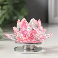 Фигурка стекло &laquo;Розовый лотос на подставке&raquo;, вращается 5.5&times;9&times;9 см