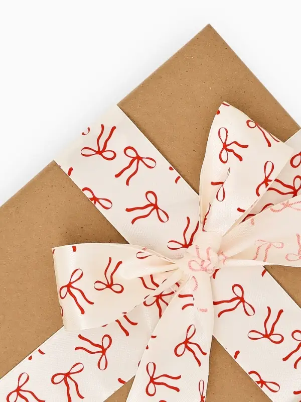 Лента атласная &laquo;Бантики&raquo;, розовая, 4 см &times; 5 м