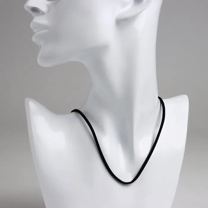 Шнурок из искусственной замши, 43 см + удлинитель, цвет чёрный Шнурок из искусственной замши, 43 см + удлинитель, цвет чёрный