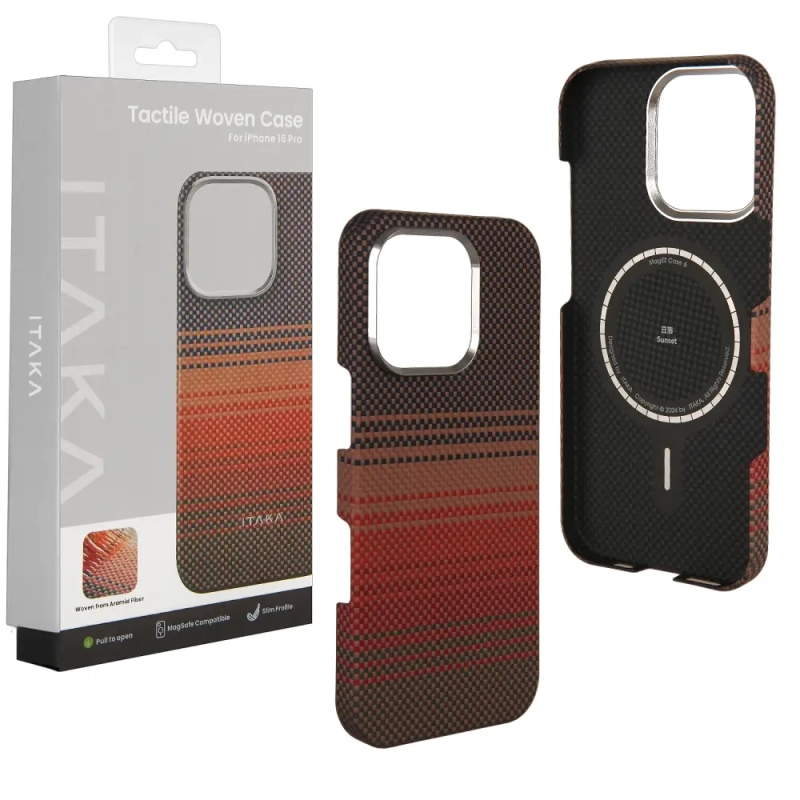 Чехол iPh 16 Pro PITAKA Moonrise Tactile Woven case Sunset