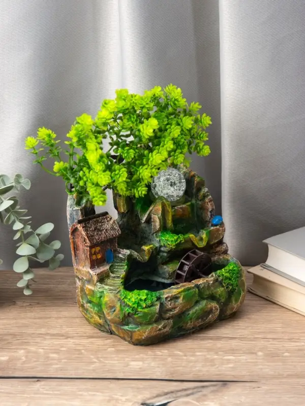 Фонтан настольный &laquo;Домик у пруда&raquo;, 13&times;17&times;27 см, с подсветкой
