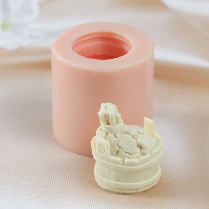 Молд силиконовый Молд силиконовый "Веник в тазу" изделие 4х4х5,5 см