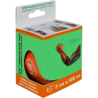 Тейп кинезио, хлоковая основа, 5х500 см, оранж, SFM-Plaster