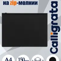 Папка-конверт на ZIP-молнии A4 Calligrata &laquo;Классика&raquo;, 150 мкм, непрозрачная черная