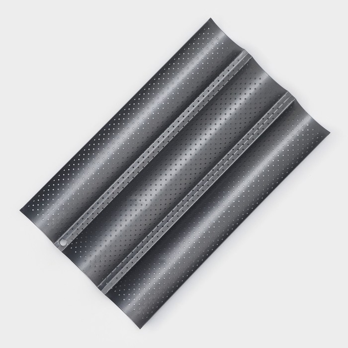 Форма для выпечки перфорированная Доляна «Хлеб. Багет», 38×23,5×2,5 см, антипригарное покрытие Форма для выпечки перфорированная Доляна «Хлеб. Багет», 38×23,5×2,5 см, антипригарное покрытие