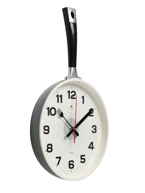 Часы настенные интерьерные &laquo;Сковорода&raquo;, для кухни, бесшумные, плавный ход, 25&times;43 см, белые, от батарейки 1&times;АА