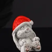 Фигура "Кролик в колпаке" 7 см, серый