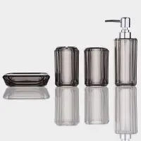 Набор для ванной &laquo;Кристалл&raquo;, 4 предмета, дозатор, 2 стакана, мыльница